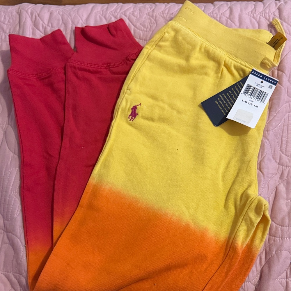 Polo by Ralph Lauren Kids' Red and Yellow-Orange Ombre Joggers